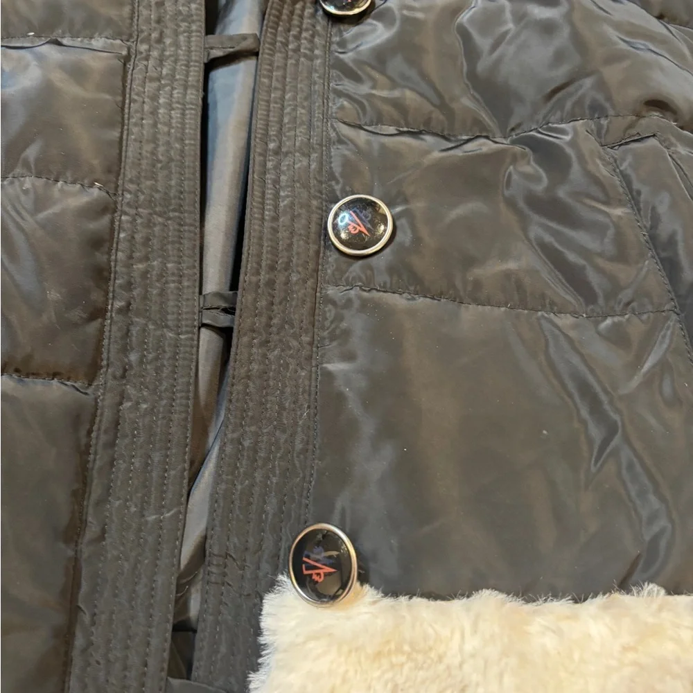 Women's Black Bomber Jacket with Faux Fur Trim like new